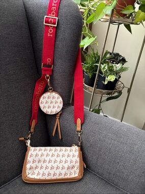 Roccobarocco Logo Print Crossbody Bag with Coin Pouch